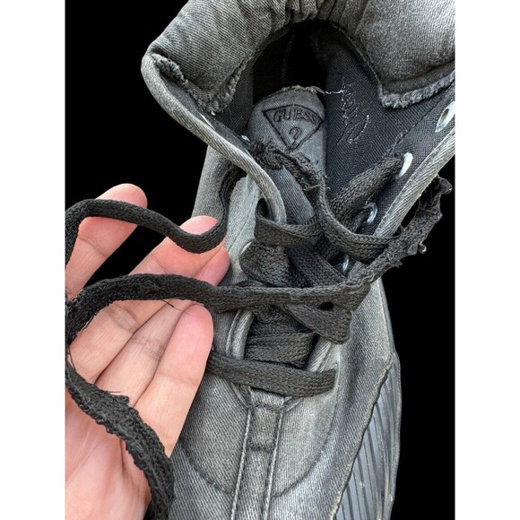 Vintage VTG 90’s Black Faded Denim Guess Boots Shoes Women’s Size 8 - Picture 8 of 9